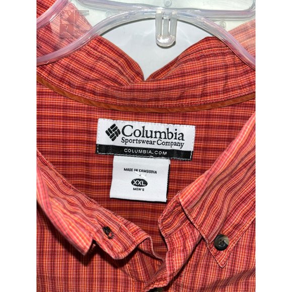 Columbia Shirt Men's Size XXL Orange Short Sleeve Button Down‎ Hiking Travel - Picture 3 of 6